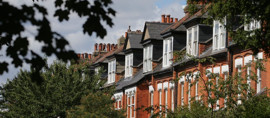 A row of terraced residential houses in north London. Chancellor Rishi Sunak has confirmed temporary plans to abolish stamp duty on properties up to 500,000 GBP in England and Northern Ireland as part of a package to dull the economic impact of the coronavirus. Picture date: Saturday July 11, 2020.